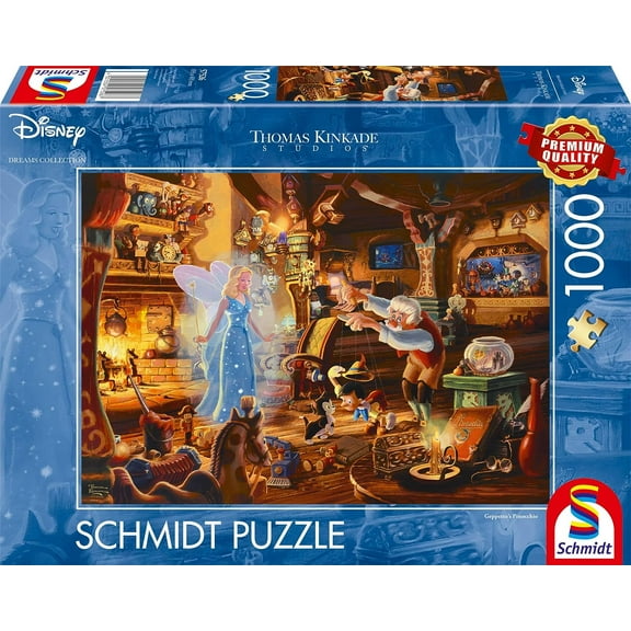 Schmidt jigsaw puzzle Thomas Kinkade 57526, Disney, Geppettos Pinocchio, 1000 Piece Puzzle, Colourful
