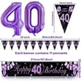 thumbnail image 3 of YANSION 40th Birthday Decorations for Women Men, Black Purple Theme Party Decor, Purple Black Latex Balloons and Happy 40th Birthday Banner, Happy 40th Birthday Party Anniversary Supplies, 3 of 7