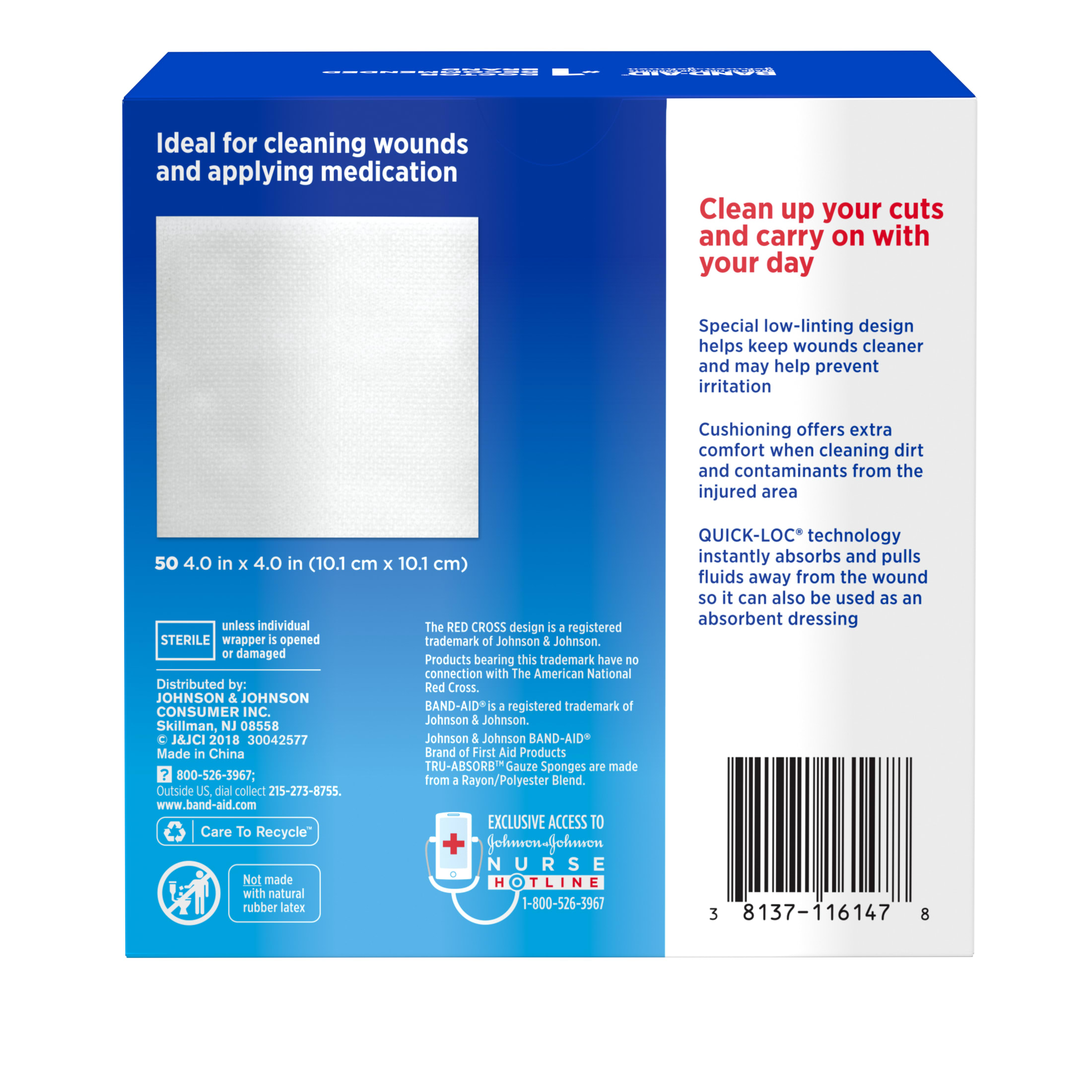 Band-Aid Tru-Absorb Sterile Gauze Sponges 4x4 50 Count photo 5