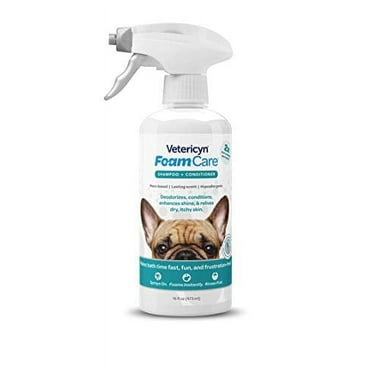Vetericyn FoamCare Spray-On Dog Shampoo Plus Conditioner, 16 Fluid Ounces