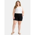 thumbnail image 5 of Terra & Sky Women's Plus Size Denim A-line Short, 5" Inseam, Sizes 16W-24W, 5 of 5
