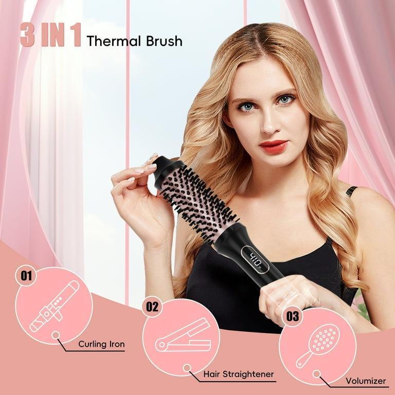 SKIMI Heated Round Curling Brush Inch Electric Thermal Hair