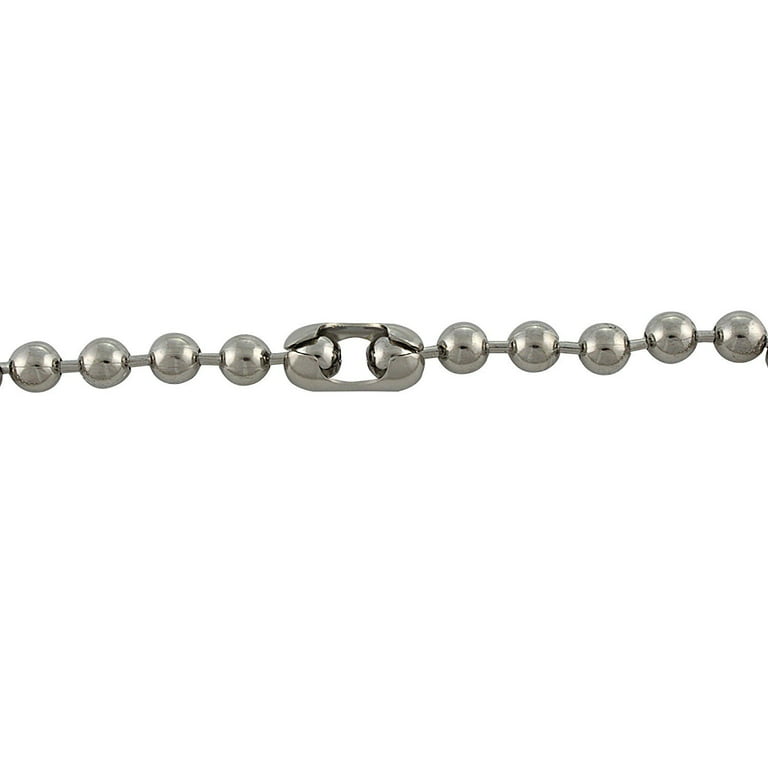 DragonWeave Jewelry 9.5mm Extra Large Silver Steel Ball Chain Mens Necklace Extra Durable Color Protect Finish Any Length