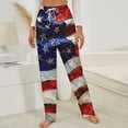thumbnail image 3 of Retro American Pride Vintage USA Flag Winter Female Pants Flannel High Waist Women Pants Lady Warm Straight Leg Plush Trousers, 3 of 7