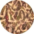 thumbnail image 1 of Ahgly Company Indoor Round Abstract Brown Modern Area Rugs, 7' Round, 1 of 4