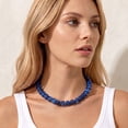 thumbnail image 6 of APSVO 18K Gold Plated Blue Chunky Beaded Necklace for Women Boho Chocker Chain Fashion Accessories Prom Wedding Birthday Christmas Jewelry Gifts Mom Girlfriend Stocking Stuffers Adults Wife Teen Her, 6 of 7