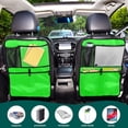 thumbnail image 5 of Iauyy 2-in-1 Car Kick Mats Back Seat Protector, 6 Large Storage Pockets , Universal Car Seat Back Protectors Kick for SUV & Sedan 25x18in,Bright Emerald Green, 5 of 6