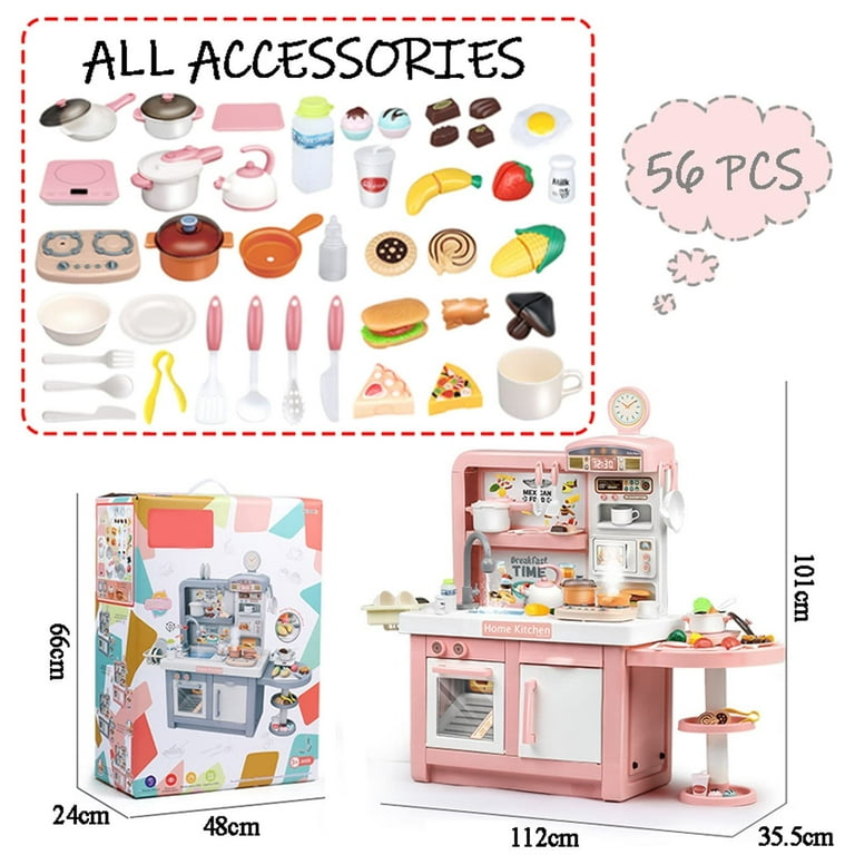 Toys Gift! Keenstone Play Kitchen, 38.6 High Kids Kitchen Playset, Toddler  Kitchen, Birthday Christmas Gift Toys Clearance for Boy Girl Toddler age 1  2 3 4 5 6 7 8 - Pink 