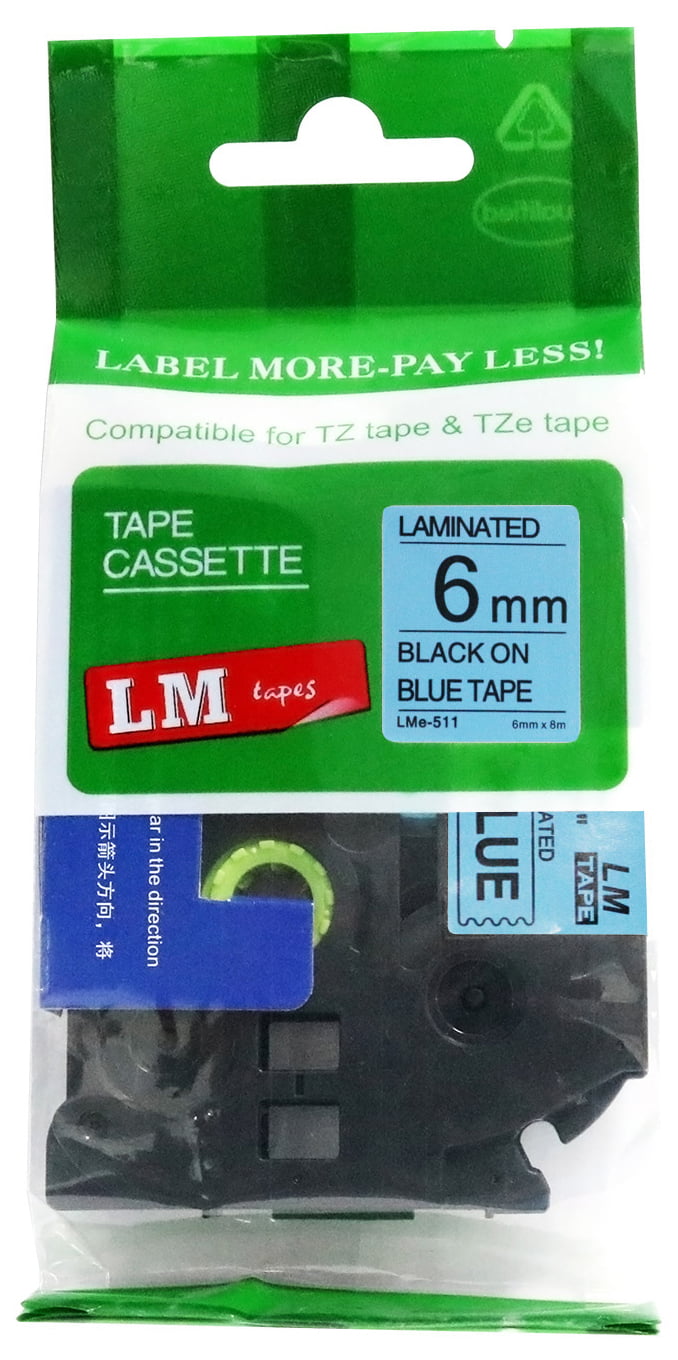 1PK Black on Clear Tape for Brother P-touch PT1000 6mm Label Maker TZ-111 TZe111 