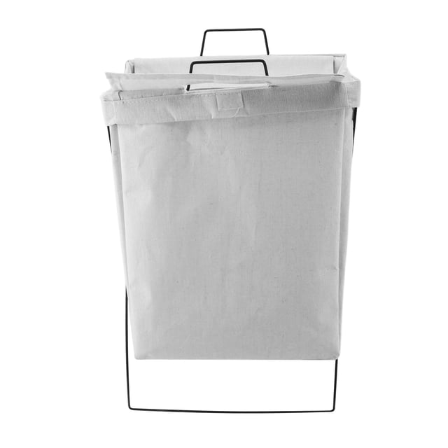Metal Frame Laundry Basket, Collapsible Standing Hamper For Dirty Clothes, Tall Rectangle Organizer