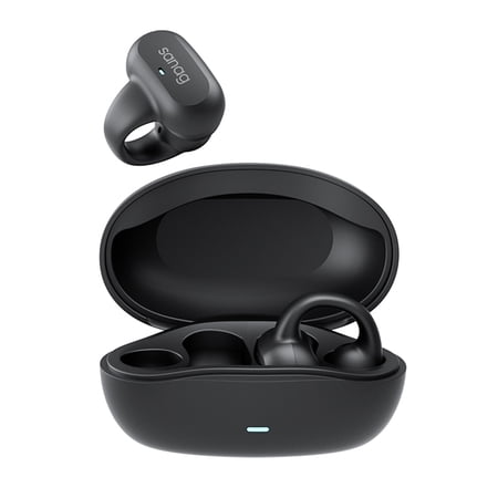 Sanag Clip-on Open Ear Headphones Wireless Bluetooth 5.3 Earbuds,Ear Clip Earbuds 48 Hours Playtime with Charging Case,IPX5 Waterproof Earphones Sport Cycling Running Work