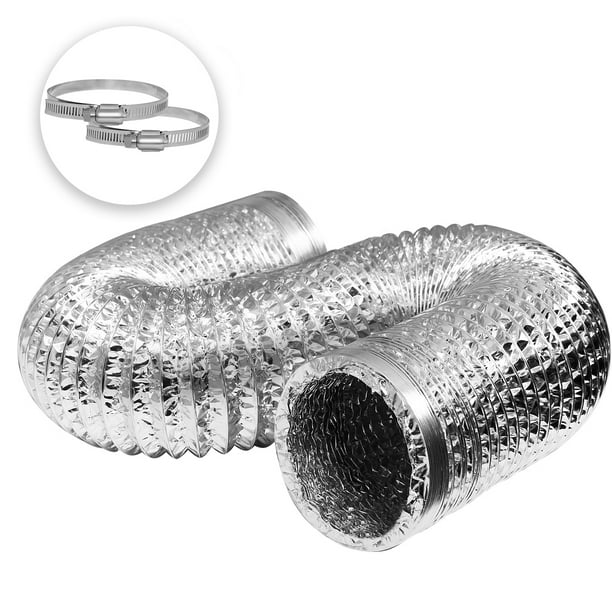 4 Inch 25 Feet Aluminum Flexible Dryer Vent Hose with 2 Clamps