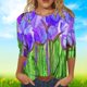 thumbnail image 2 of Moda mujer cuello redondo 3/4 manga camiseta otoño estampado blusa Tops sudadera Fridja  czfsfas1759, 2 of 4