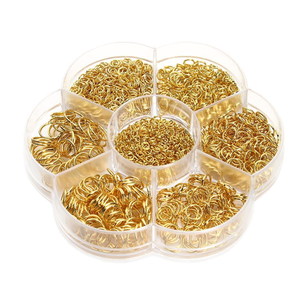 Yunhgft 2900 Pieces Iron Jump Rings For Jewelry Making DIY Metal Findings Mix Sizes Gold