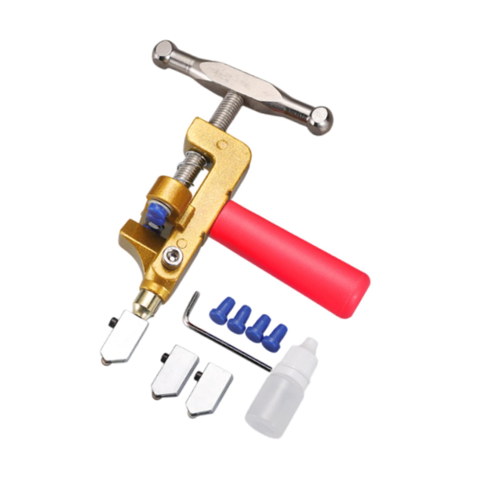 Sharprepublic Glass Cutter 2 in 1 Comfortable Gripping Glass Cutting Tool for Mirror Glass Red