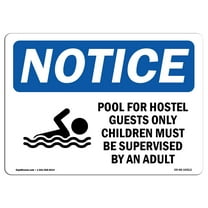 OSHA Notice Signs - DANGER Pool For Hotel Guests Only Children | Decal | Protect Your Business, Work Site, Warehouse | Made in the USA