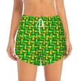 thumbnail image 2 of Balery Corn 4 Pantalones cortos deportivos para mujer con forro y dos bolsillos, elásticos, para entrenamiento, gimnasio, yoga-Large, 2 of 7