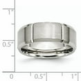 thumbnail image 6 of Primal Steel Stainless Steel Brushed/ Grooved 8mm Beveled Edge Band, 6 of 9