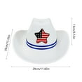 thumbnail image 3 of American Flag Cowboy Hat Patriotic USA Western Hat 4th of July Party Parade Rodeo Unisex Cowboy Cowgirl Hat, 3 of 6