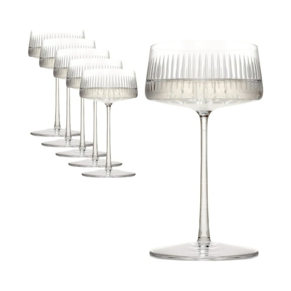 Stölzle Lausitz Soho 10.5 oz Grand Cru Champagne Coupe Glass - Set of 6, Dishwasher Safe Luxury Glassware Collection for Celebrations & Cocktails - Ideal for Gifting & Entertaining