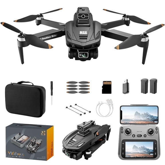 SEREE Drone with Camera 8K HD FPV 5G Brushless Motor 4.5" Screen Foldable RC Quadcopter Obstacle Avoidance Drone