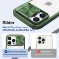 thumbnail image 3 of Magnetic Case for iPhone 15 Pro, Crystal Clear Rugged PC Acrylic Hybrid Shockproof Case with Camera Lens Sliding Cover Support Wireless Charging Protective Case for iPhone 15 Pro, Olive, 3 of 6
