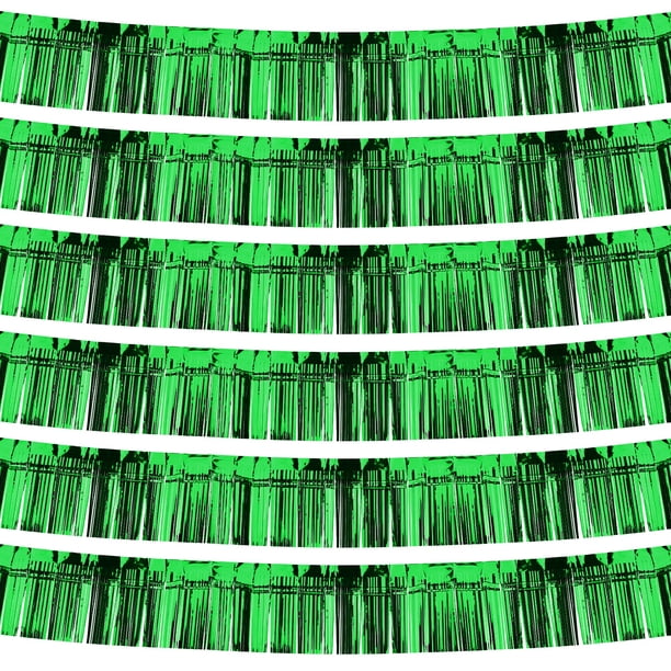 Uxcell 6-Pack Guirnalda de Flecos de Papel de Aluminio de 3 Metros Brillante para Fiestas y Eventos Verde