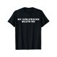 thumbnail image 1 of Camiseta de manga corta de algodón cómoda, camiseta llamativa con estampado "My Girlfriend Beats Me"., 1 of 7