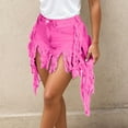 thumbnail image 2 of Women's Casual Shorts With Fringe Detail Comfortable Summer Party Nightclub Outfit Versatile Stretchable Breathable Fabric, 2 of 8
