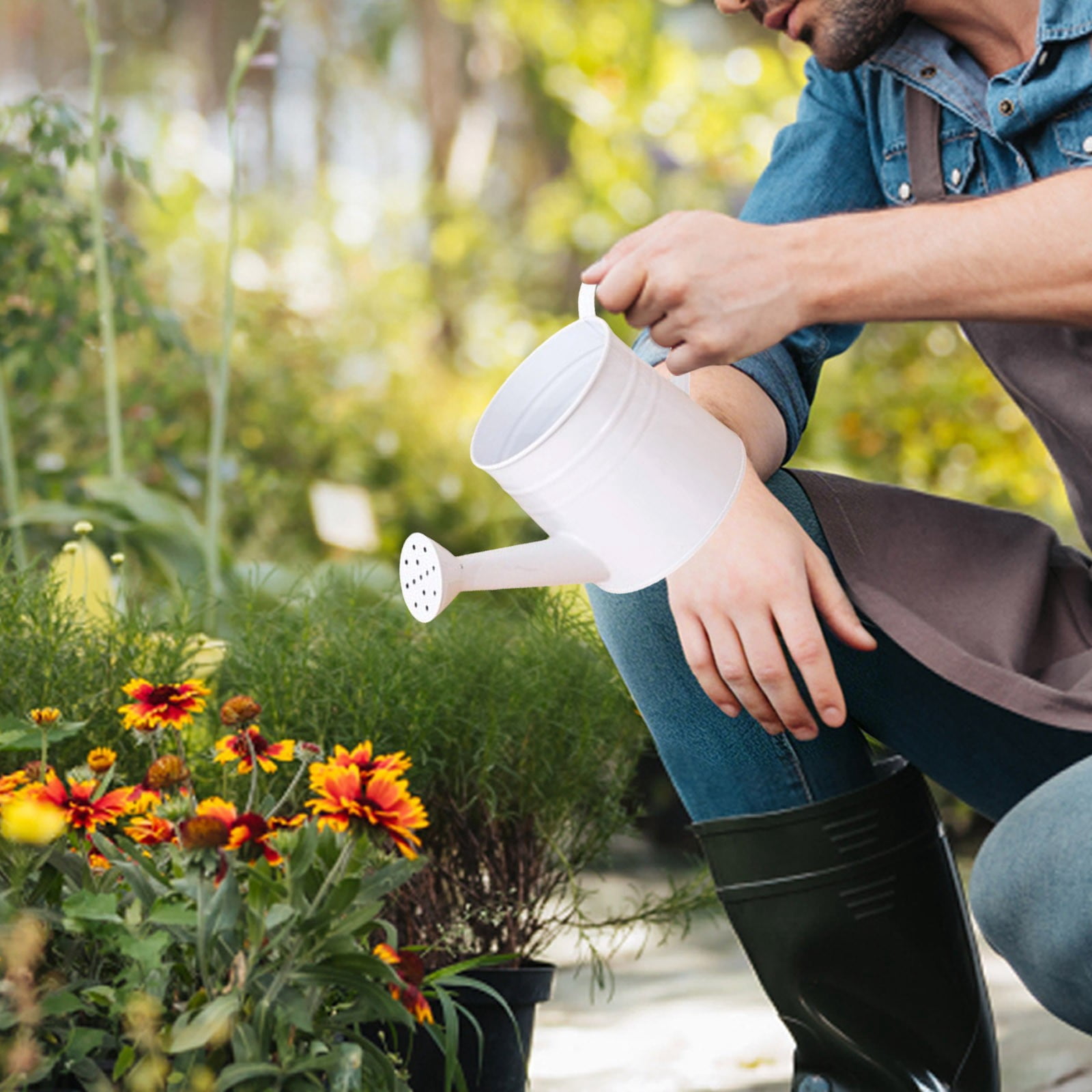 Metal Watering Can for Garden and Indoor Plants, Sprinkling Can for Outdoor Flowers Lawn, Gardening Tool Accessories for Watering, Rust Resistant 3 Pcs