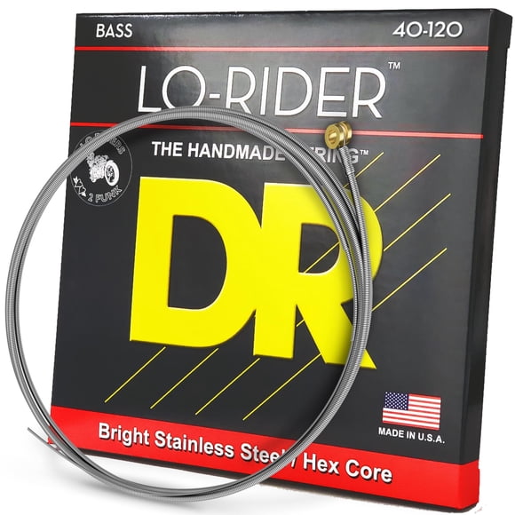 DR Strings Lo-Rider - Stainless Steel Hex Core 5 String Bass 40-120