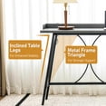 thumbnail image 4 of Ktaxon Mid-Century Modern 82-inches Bar table, Long Pub Table with Curved Metal Frame, Counter Height Desk for Dining Room, Kitchen, Bar, Gray, 4 of 11