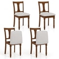 thumbnail image 1 of Gymax Set of 4 Upholstered Wooden Dining Chair w/ Seat Storage Space Brown, 1 of 10