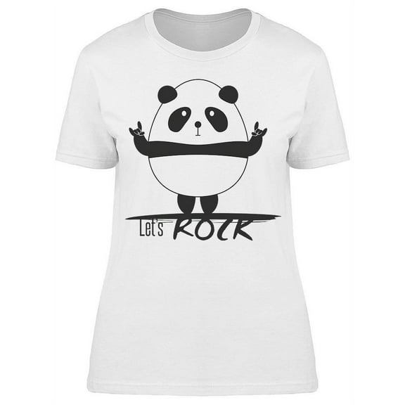 Panda: Lets Rock T-Shirt Women -Image by Shutterstock, Female Large