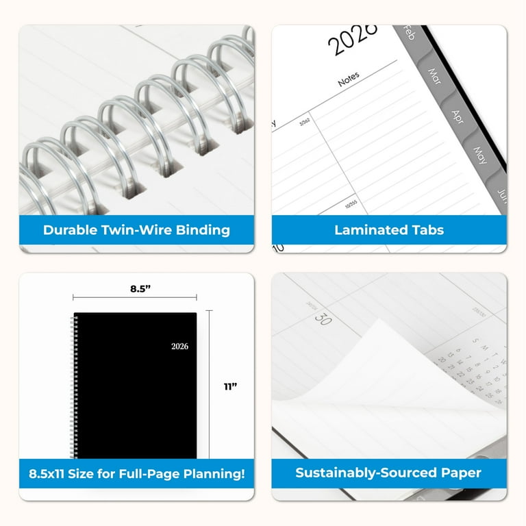 Agenda Semanal Sin Fecha, Encuadernada En Espiral, Lista De