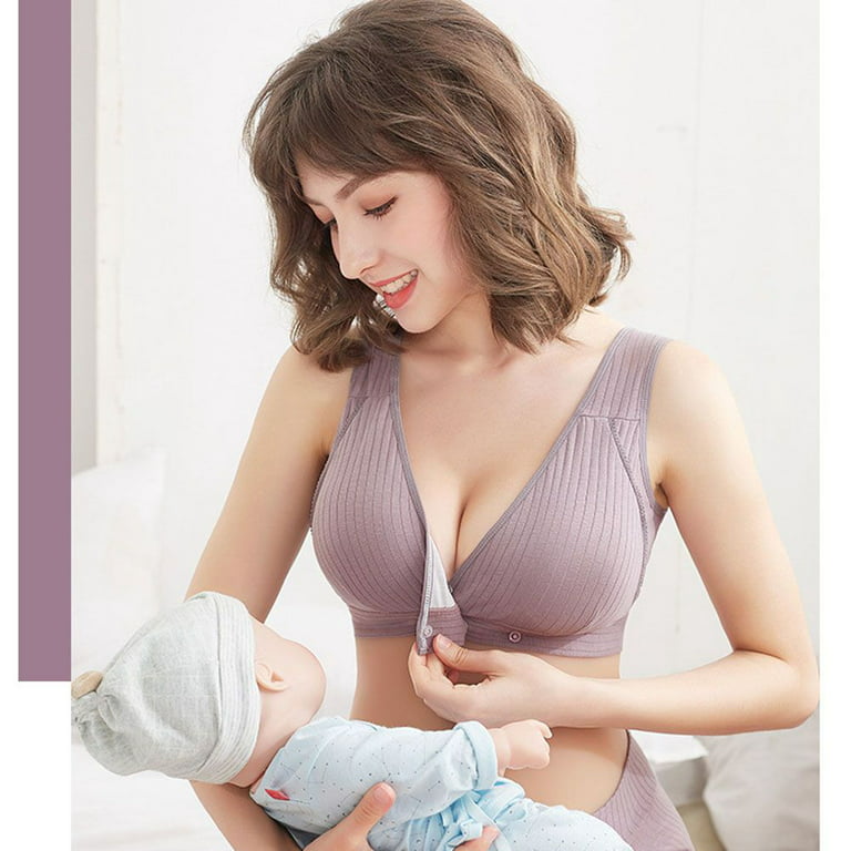 Breathable No Rims Soft Intimates Pregnant Women Nursing Bra Open