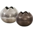 thumbnail image 2 of HOWARD ELLIOTT Vase Globe Pinched Top Small Textured Deep Copper Alumin, 2 of 2