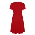 thumbnail image 7 of asdoklhq Cocktail Dresses for Lady Mother Of The Bride Dresses A Line Dress Women's Solid Color Casual Dress Red 2X, 7 of 7