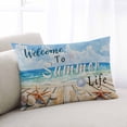 thumbnail image 2 of Coastal Beach Throw Pillow Cover 12 x 20 Inch Decorative Pillow Cover Retro Summer Ocean Wave Starfish Shell Lumbar Pillowcase Seasonal Rectangle Cushion Case for Couch Sofa Bed Living Room, 2 of 7