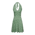 thumbnail image 5 of Women Summer Sleeveless Neck Shirt Dress Spring Boho Floral with Womens Dresses for Work Pocket Elastic Waist Ruffle Summer Shirt Dresses for Women Mini Dresses, 5 of 5