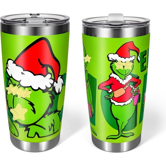 20 oz Christmas Tumbler with Straw, Stainless Steel Tumbler for Christmas Gift Coffee Cup Travel Cup