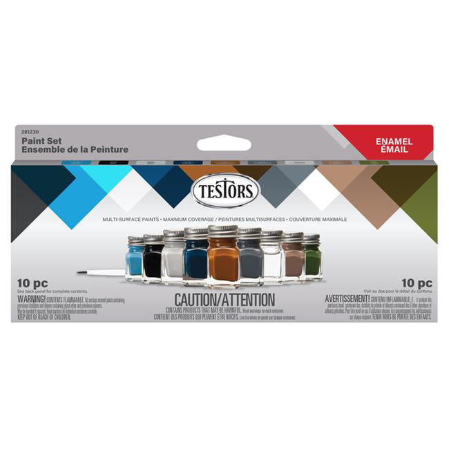 Testors 0.25 oz Military Solvent-Based Paint Set for Exterior &  Interior, Assorted Color - Pack of 6 