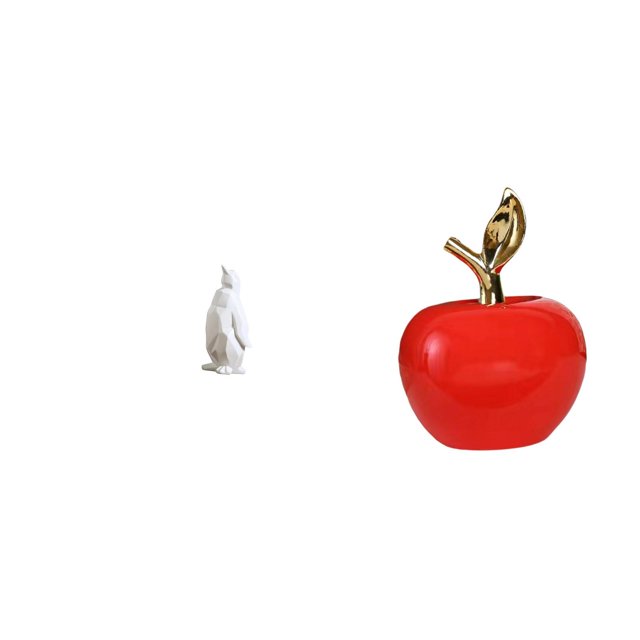 Escultura de pingüino de resina cerámica, estatua de animal, adorno de mesa, artesanía de fruta artificial, diseño creativo y realista, adecuado para