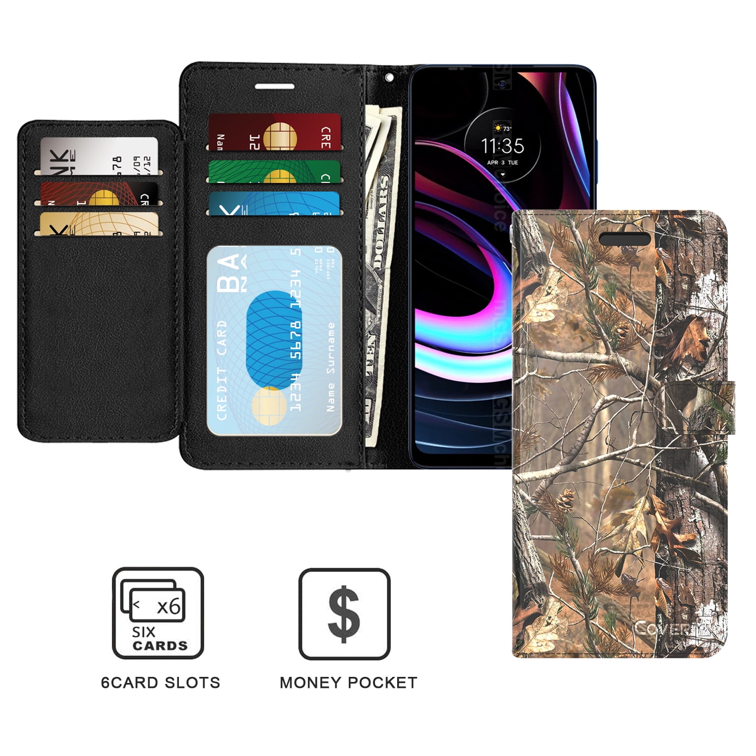 Motorola Moto E (2020) Wallet Case - RFID Blocking Leather Folio