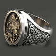 thumbnail image 3 of 10 Anillos de sello para hombre de estilo único, anillo hecho a mano con retrato de San Jorge, soldado romano, 3 of 3