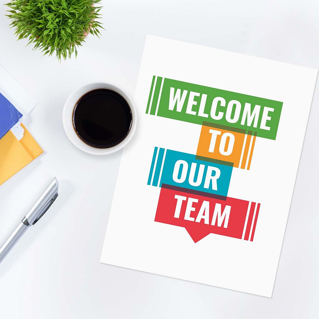 Welcome To Our Team Folders / 25 Colorful Employee Pocket Folders / 9" x 12" New Member Greeting Folder Pack / Made In The USA