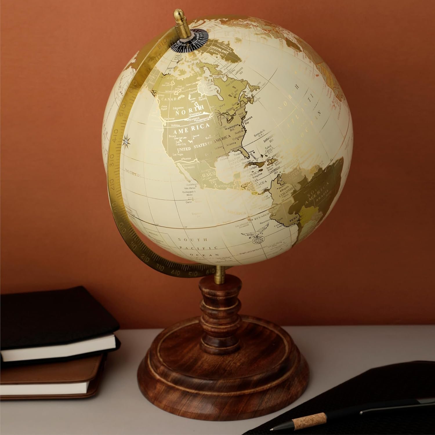 Rotating World Educational Globe 10 Inch With Metal Stand For Show Piece For Office Decor Study Table Decor Birthday Party Gifts & Anniversary Pack Of 1