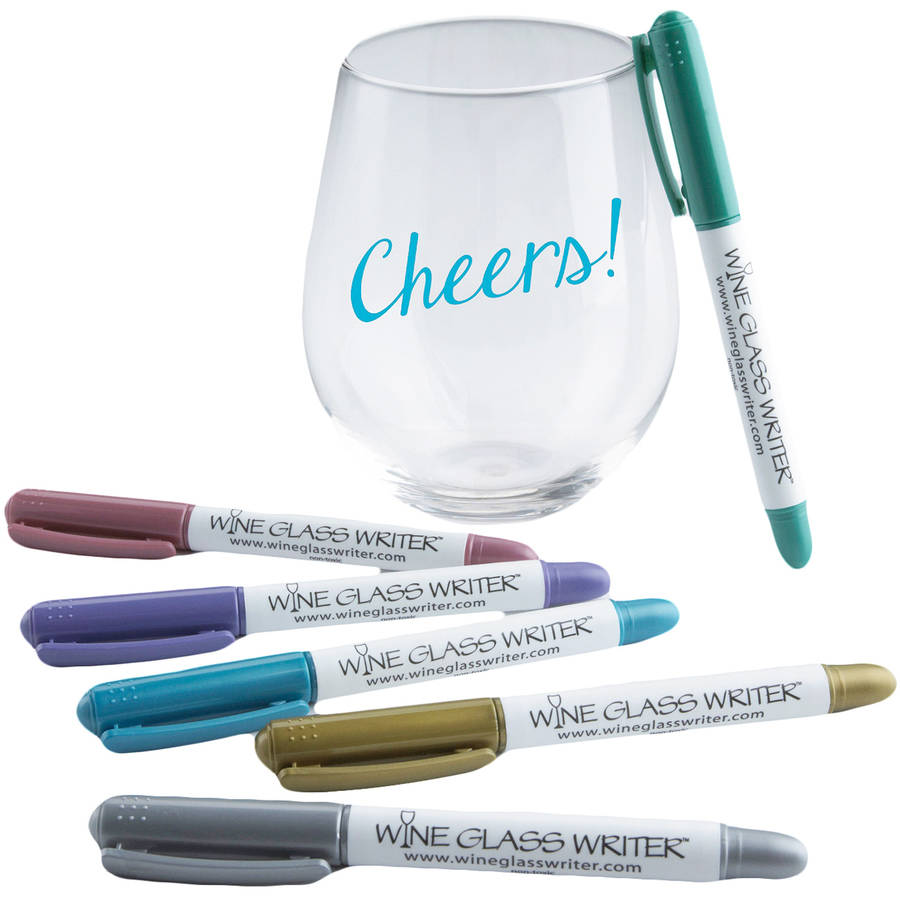 Wine Enthusiast Wine Glass Writer Metallic Pens (6Pack) 9471106