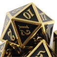 thumbnail image 2 of 7pcs Metal Dice Polyhedral Shiny Portable Long Lasting Zinc Alloy Dice Set for Table Game Board Game Gold Black, 2 of 4