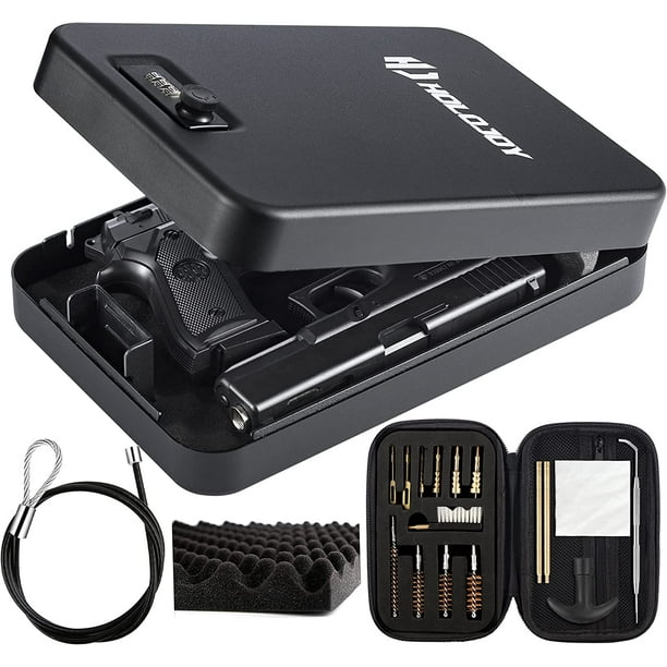HOLOJOY Pistol Safe,Handgun Lock Box,Lockbox for Guns and Valuables